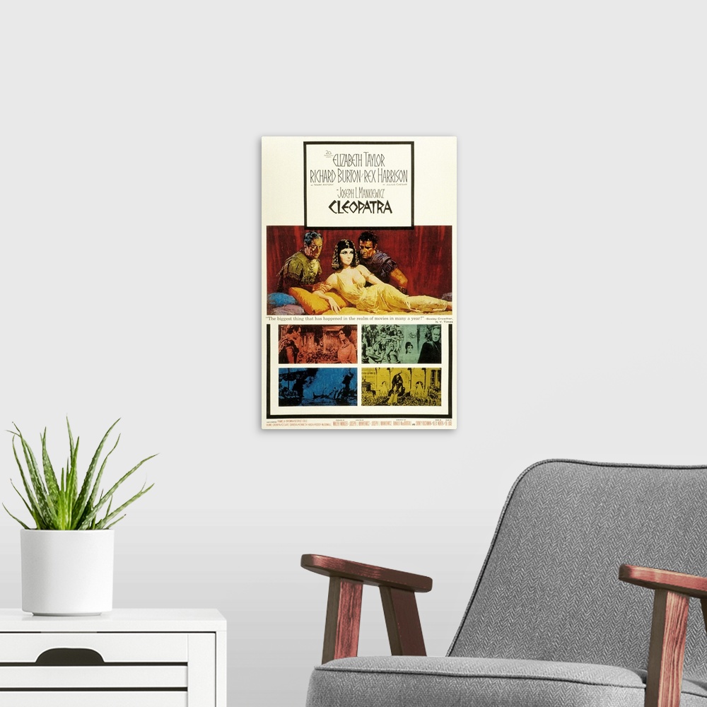 A modern room featuring Cleopatra - Vintage Movie Poster