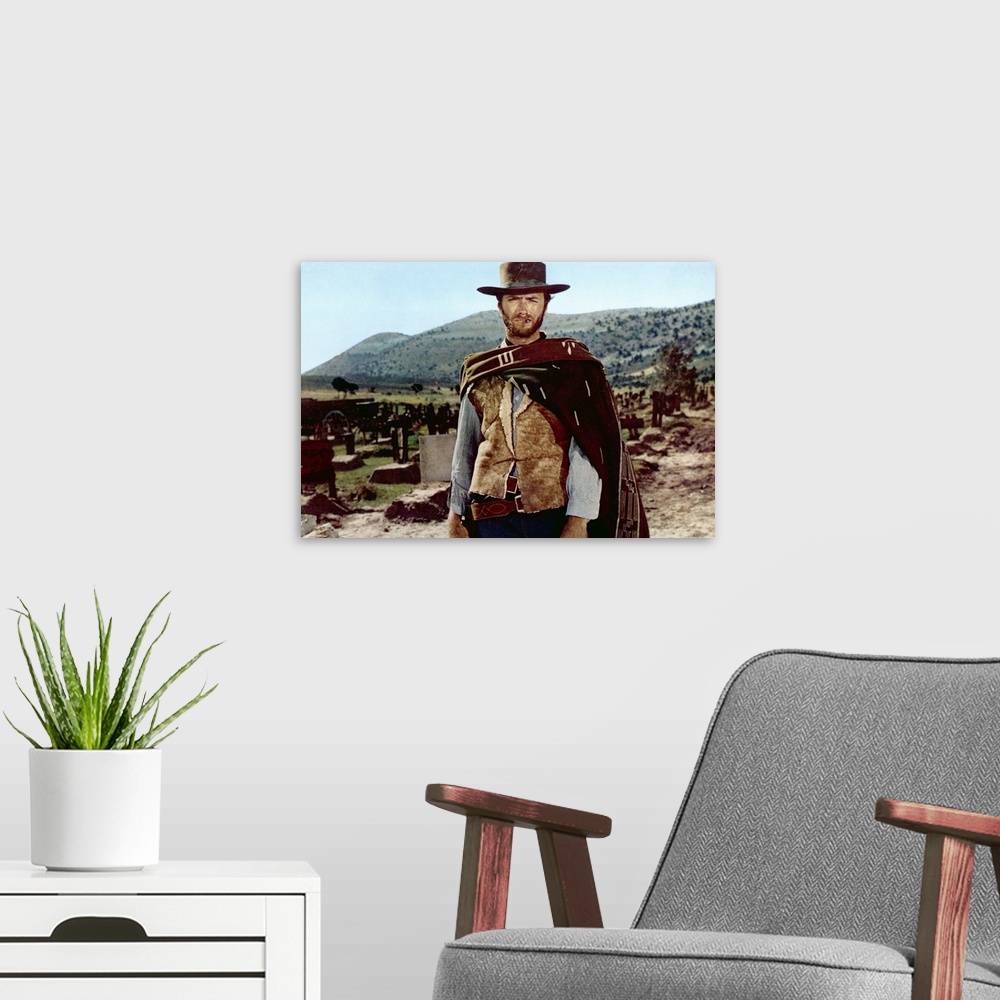 A modern room featuring Clint Eastwood in The Good, The Bad, And The Ugly - Movie Still