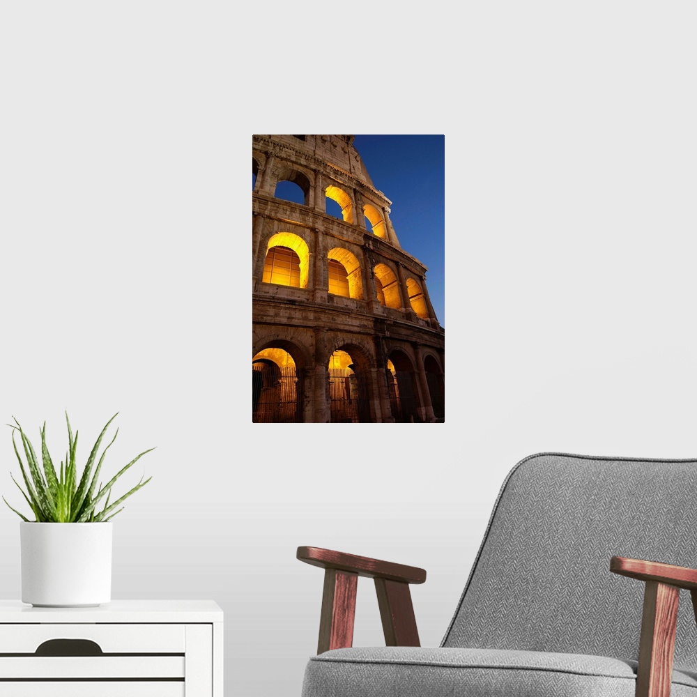 A modern room featuring Colosseum or Flavian Amphitheatre. 72-80. ITALY. Rome. Colosseum. Roman art. Early Empire. -