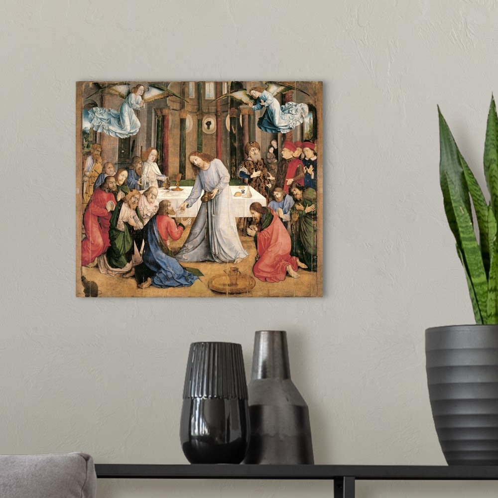 A modern room featuring Communion of the Apostles, by Joost Van Wassenhove known as Giusto di Gand, 1473 - 1474 about, 15...