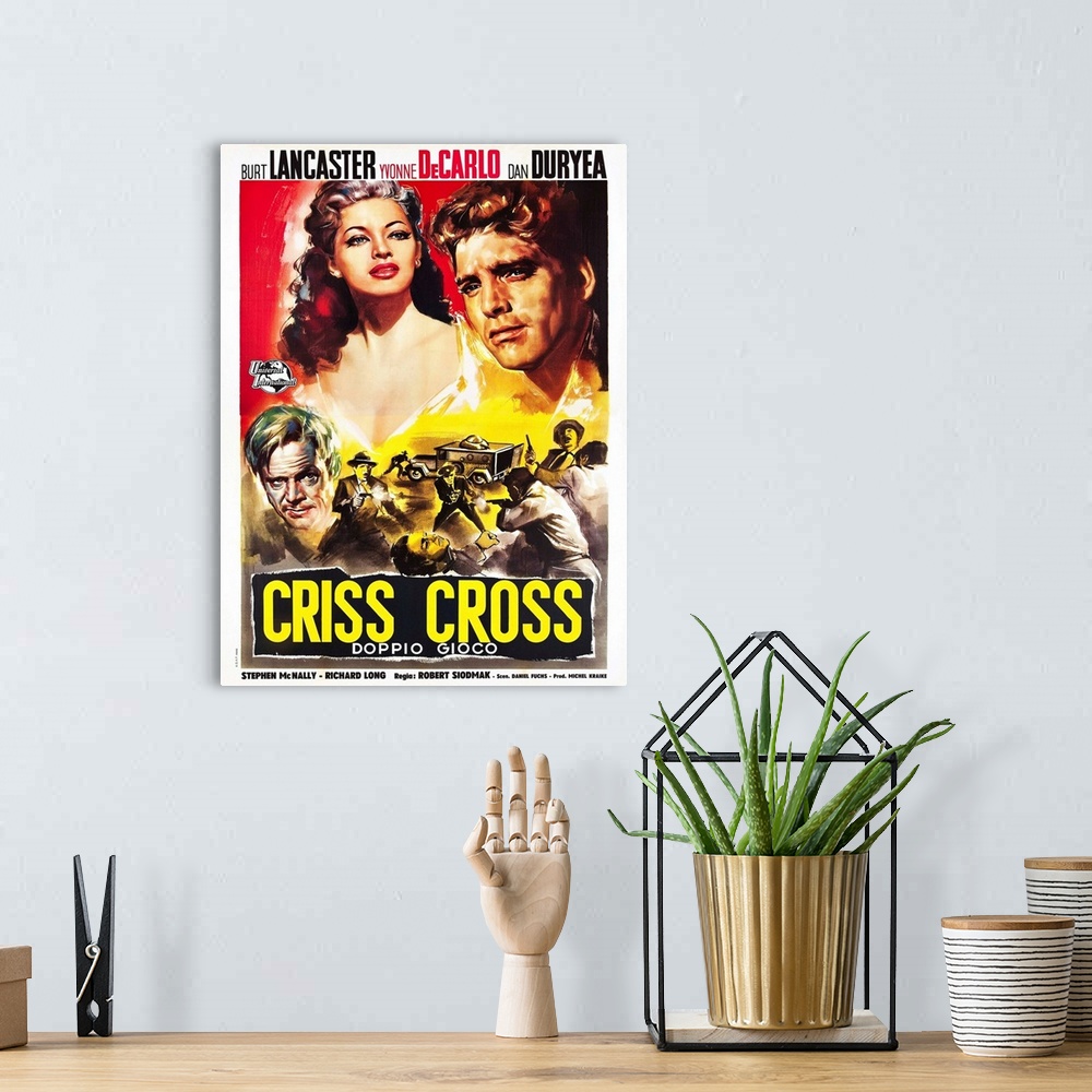 A bohemian room featuring Criss Cross - Vintage Movie Poster (Italian)