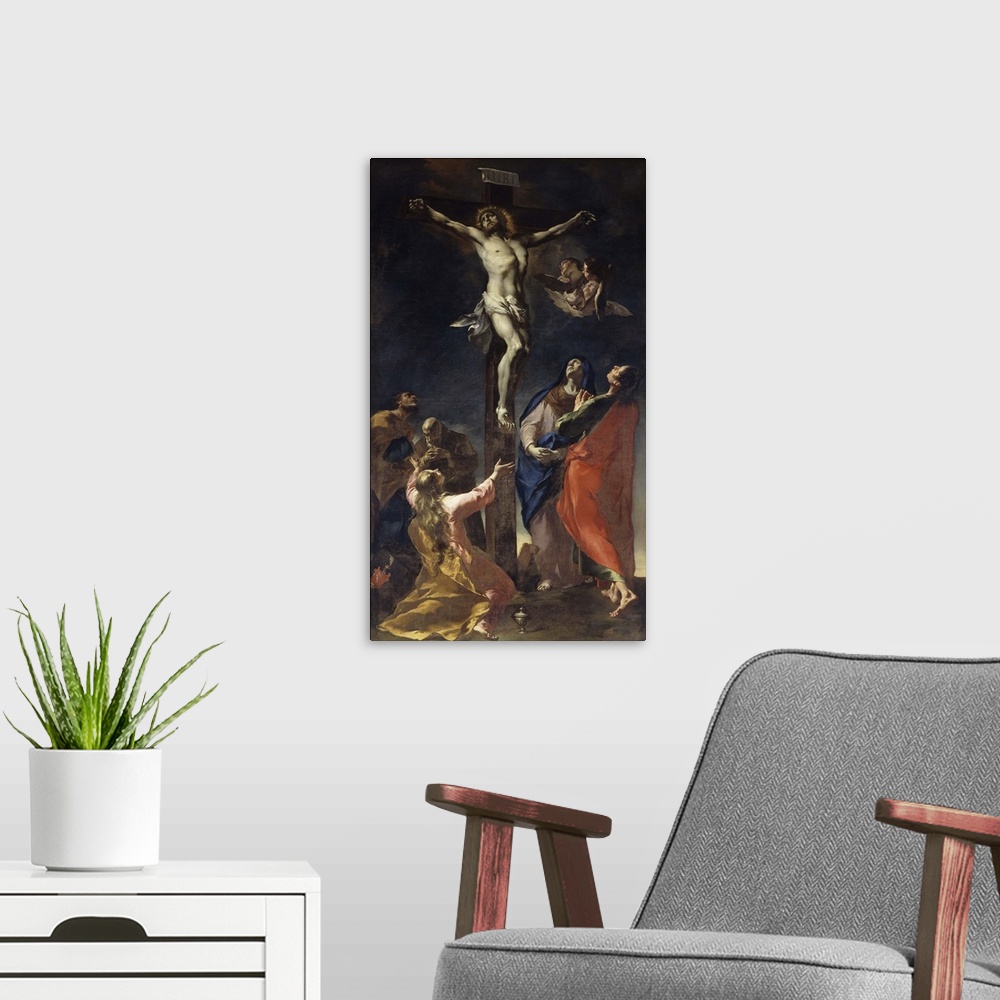 A modern room featuring Crucifixion, By Francesco Polazzo