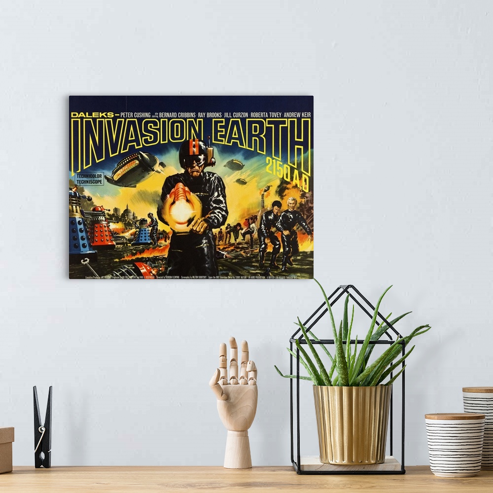 A bohemian room featuring Daleks: Invasion Earth 2150 AD - Vintage Movie Poster