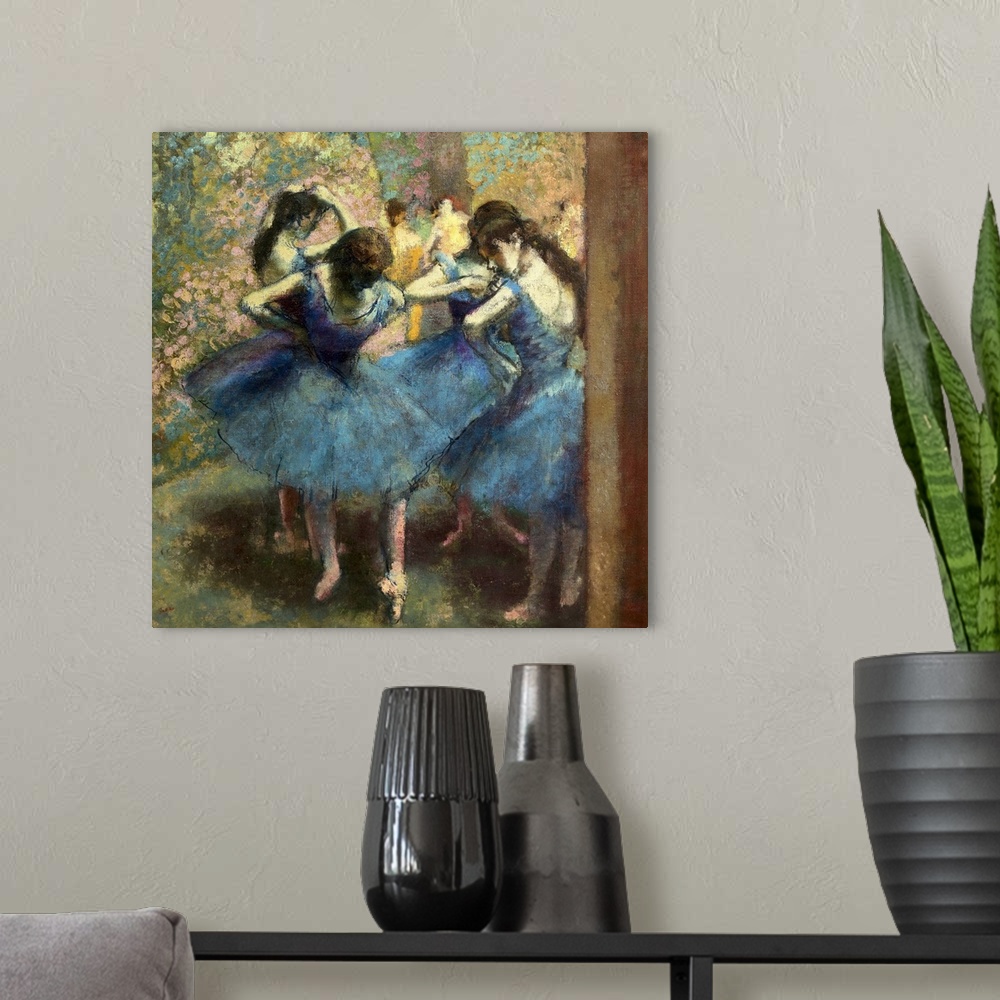 A modern room featuring DEGAS, Edgar (1834-1917). Dancers in blue. 1893. There is another version in the Metropolitan Mus...