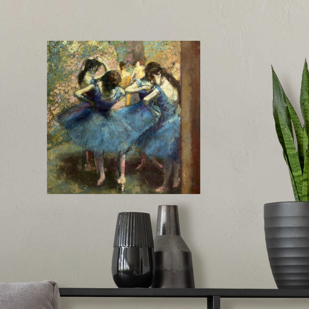 A modern room featuring DEGAS, Edgar (1834-1917). Dancers in blue. 1893. There is another version in the Metropolitan Mus...