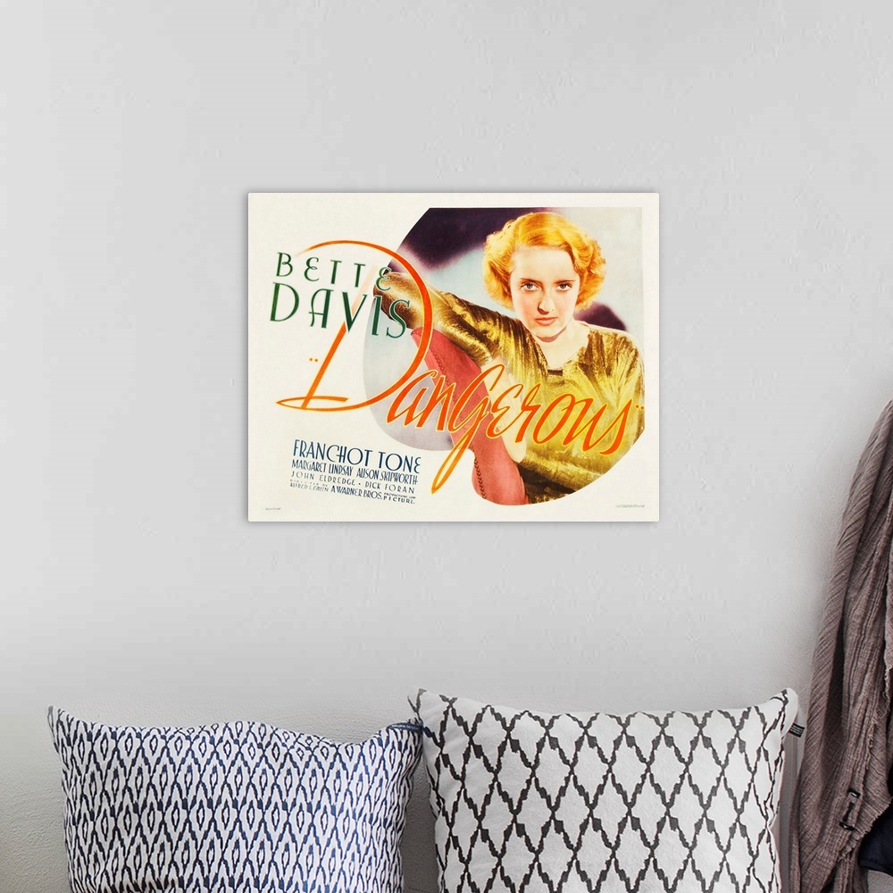 A bohemian room featuring Dangerous - Vintage Movie Poster