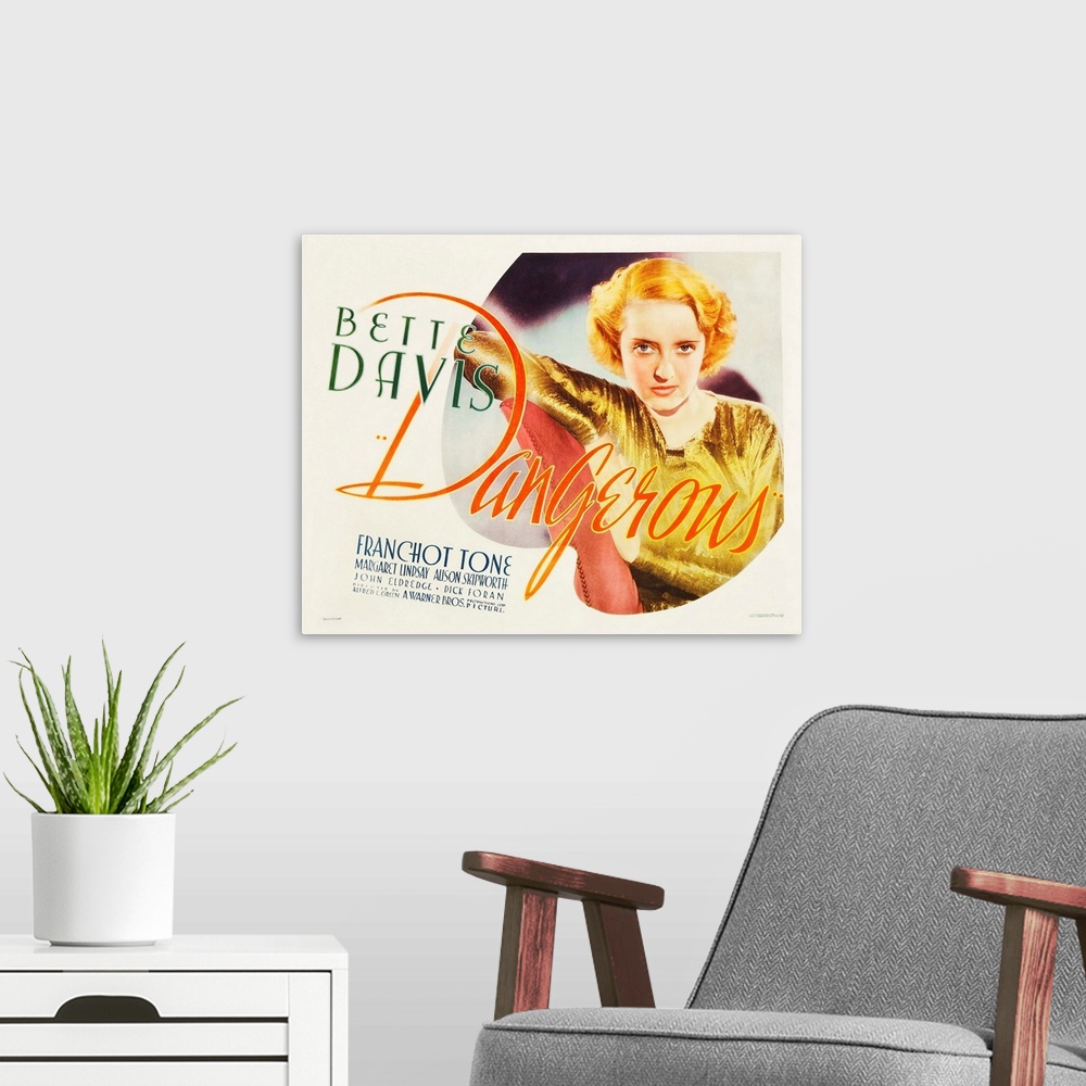 A modern room featuring Dangerous - Vintage Movie Poster