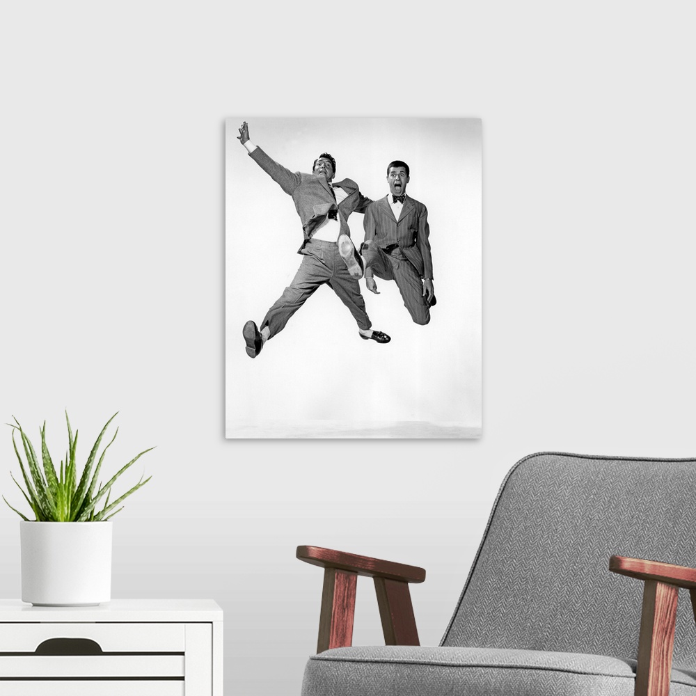 A modern room featuring Dean Martin and Jerry Lewis in Jumping Jacks - Vintage Publicity Photo
