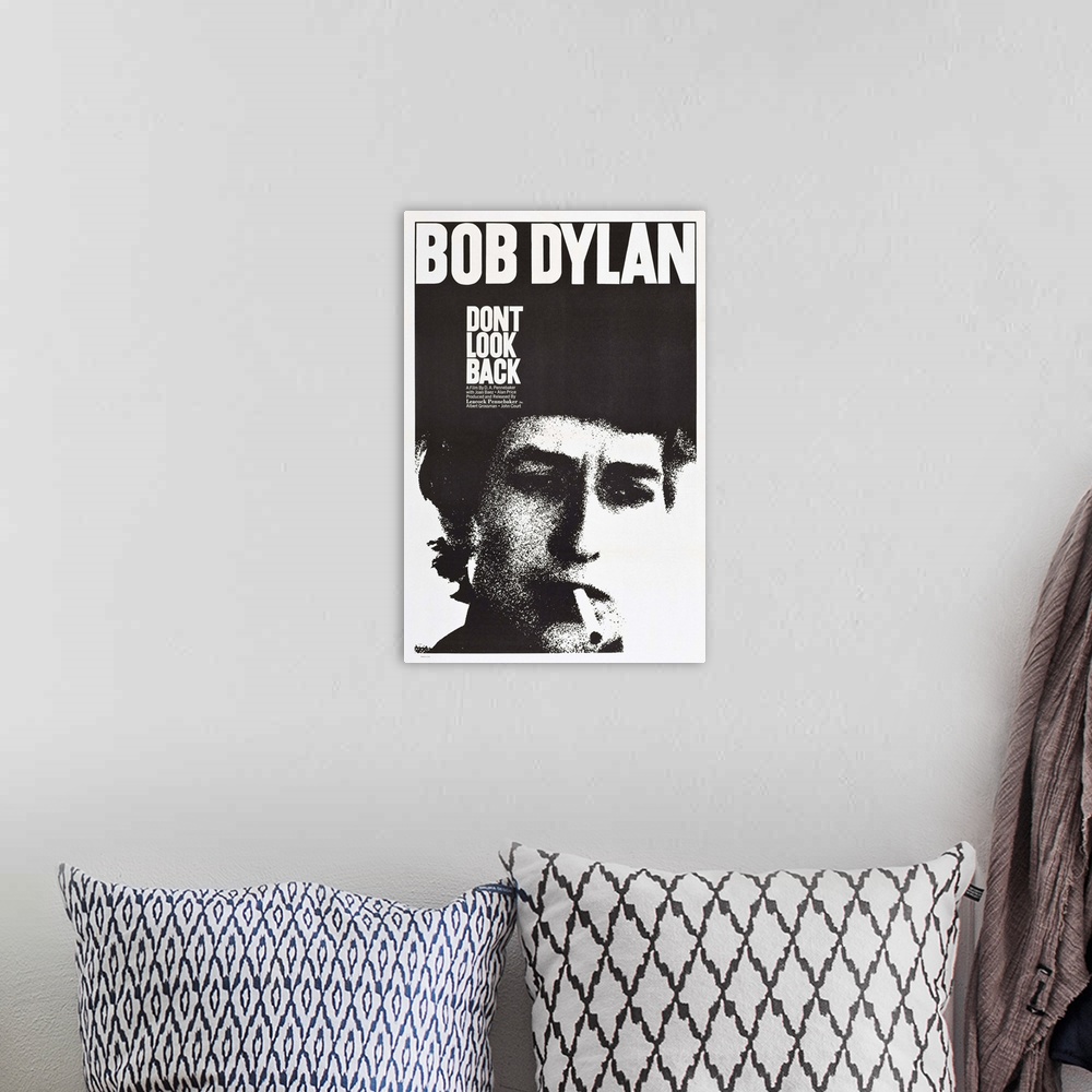 A bohemian room featuring Don't Look Back - Vintage Movie Poster