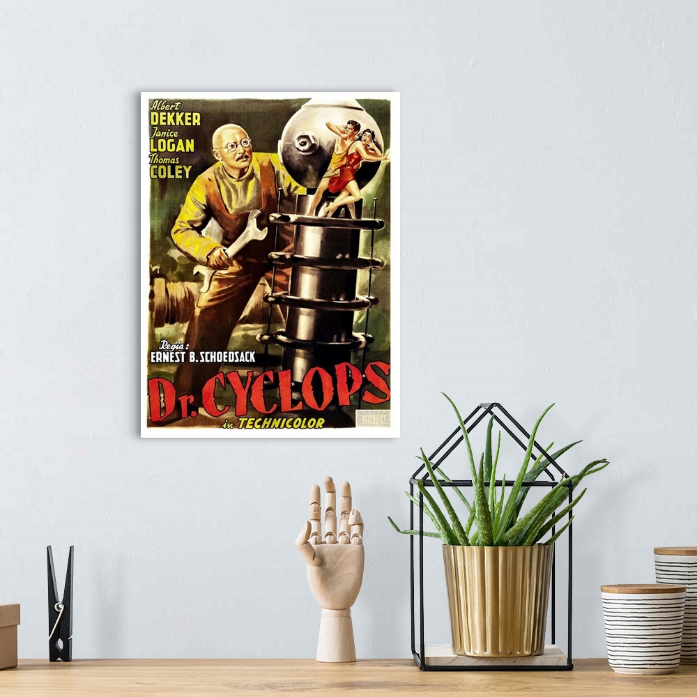 A bohemian room featuring Dr. Cyclops - Vintage Movie Poster (Italian)