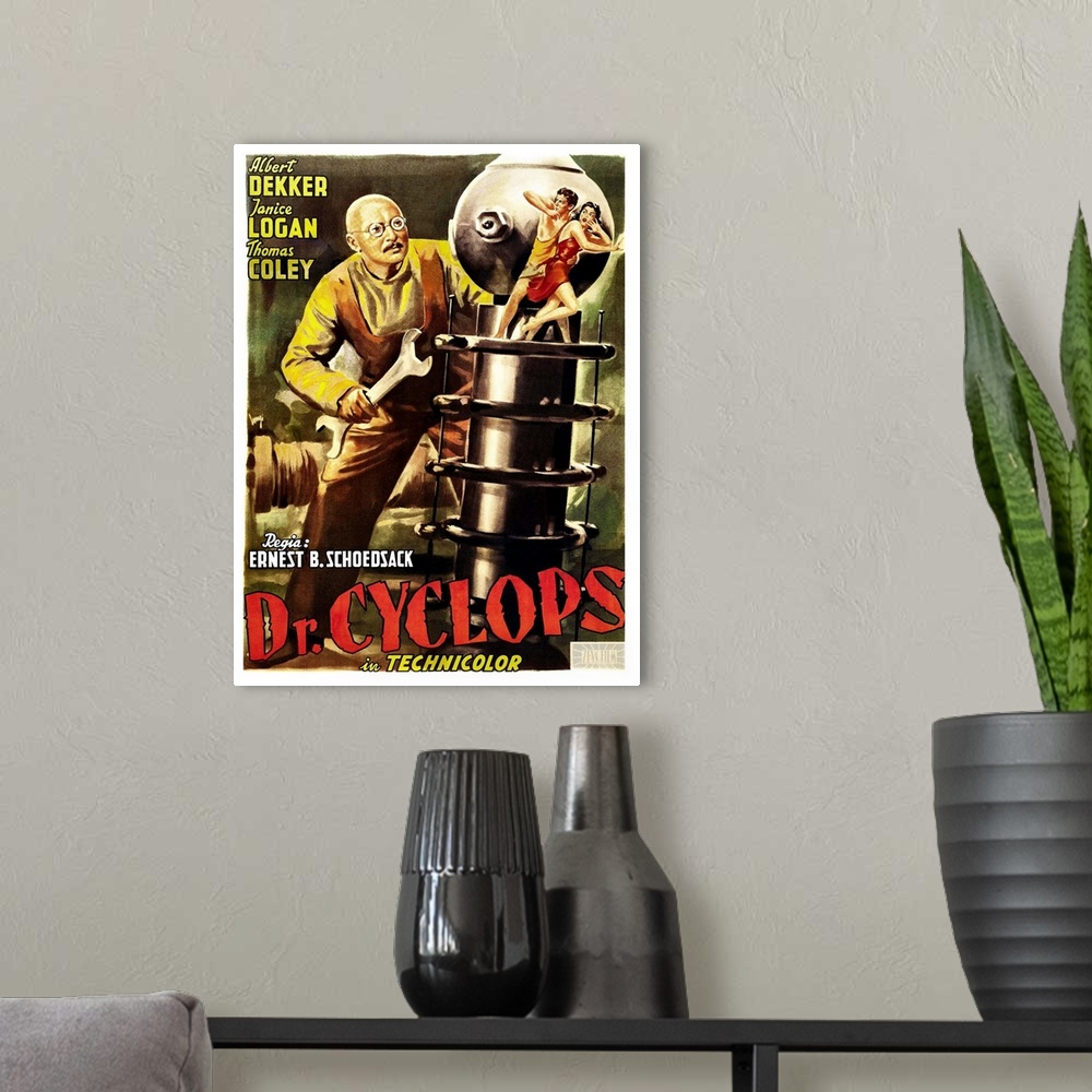 A modern room featuring Dr. Cyclops - Vintage Movie Poster (Italian)