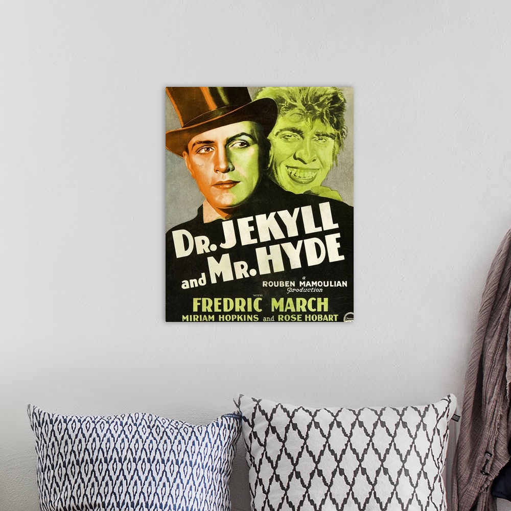 A bohemian room featuring Dr. Jekyll and Mr. Hyde - Vintage Movie Poster