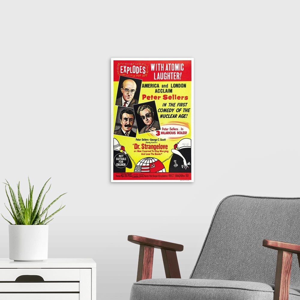A modern room featuring Dr. Strangelove - Vintage Movie Poster (Australian)