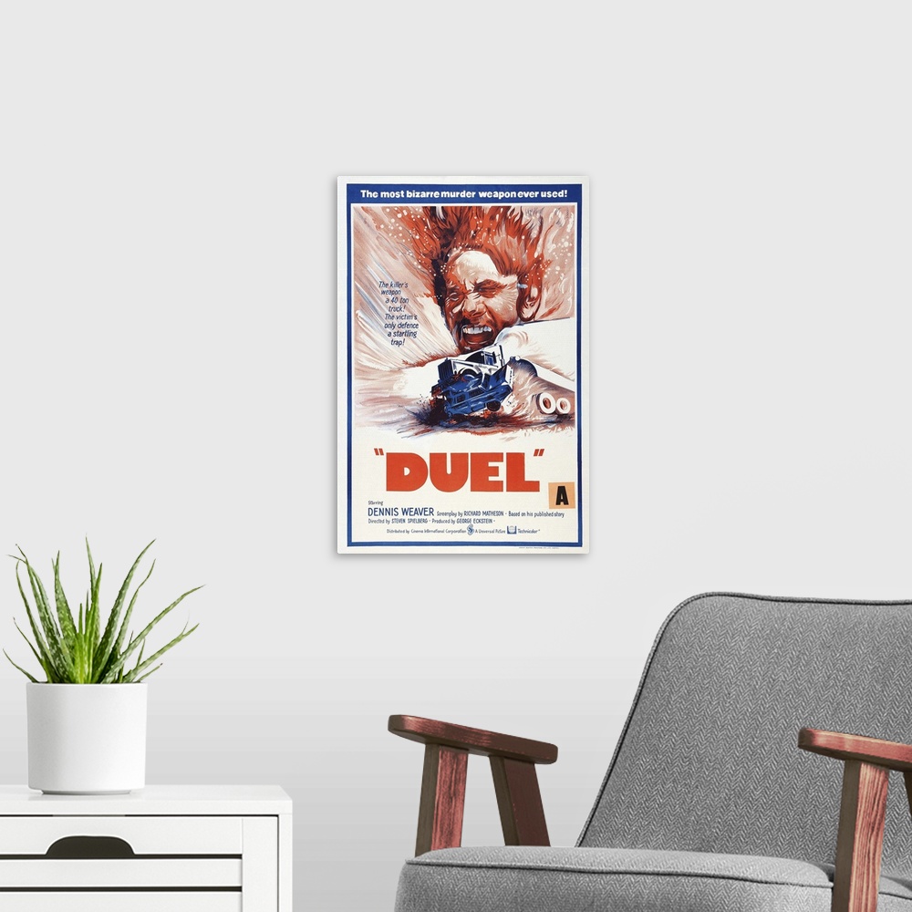 A modern room featuring Duel - Movie Poster (New Zealand)