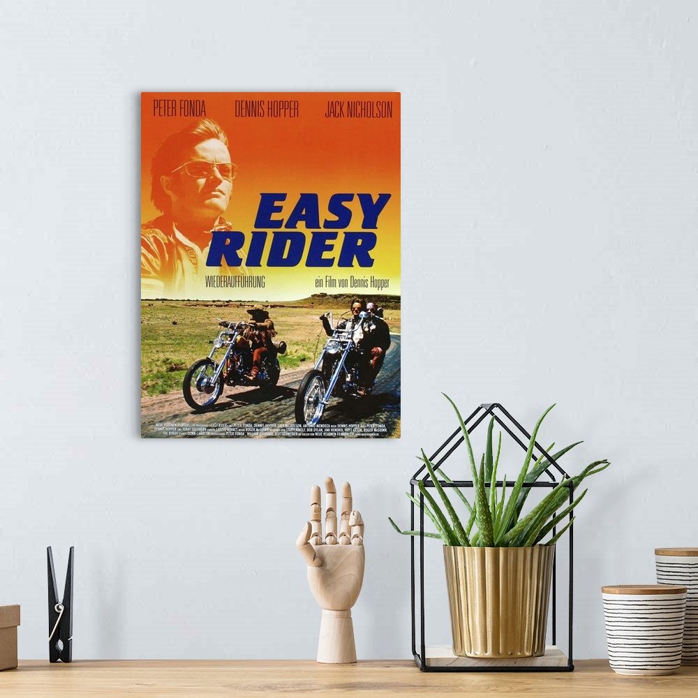 A bohemian room featuring Easy Rider, Top And Lower Right: Peter Fonda On German Poster Art, 1969.