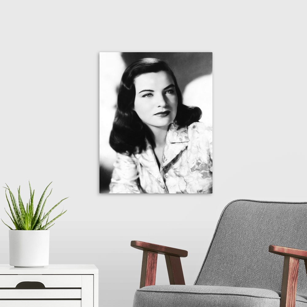 A modern room featuring Ella Raines, mid 1940s.