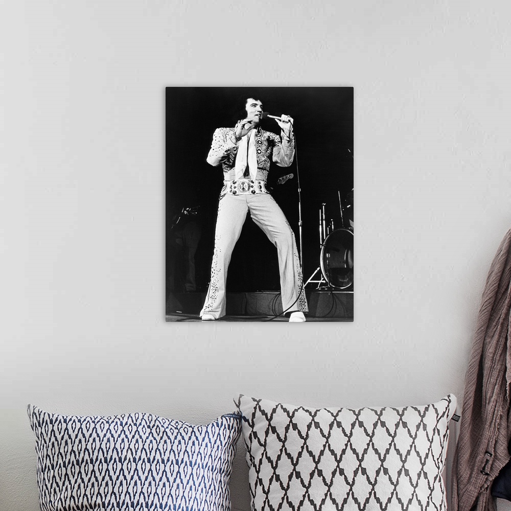 A bohemian room featuring Elvis On Tour, Elvis Presley, 1972.