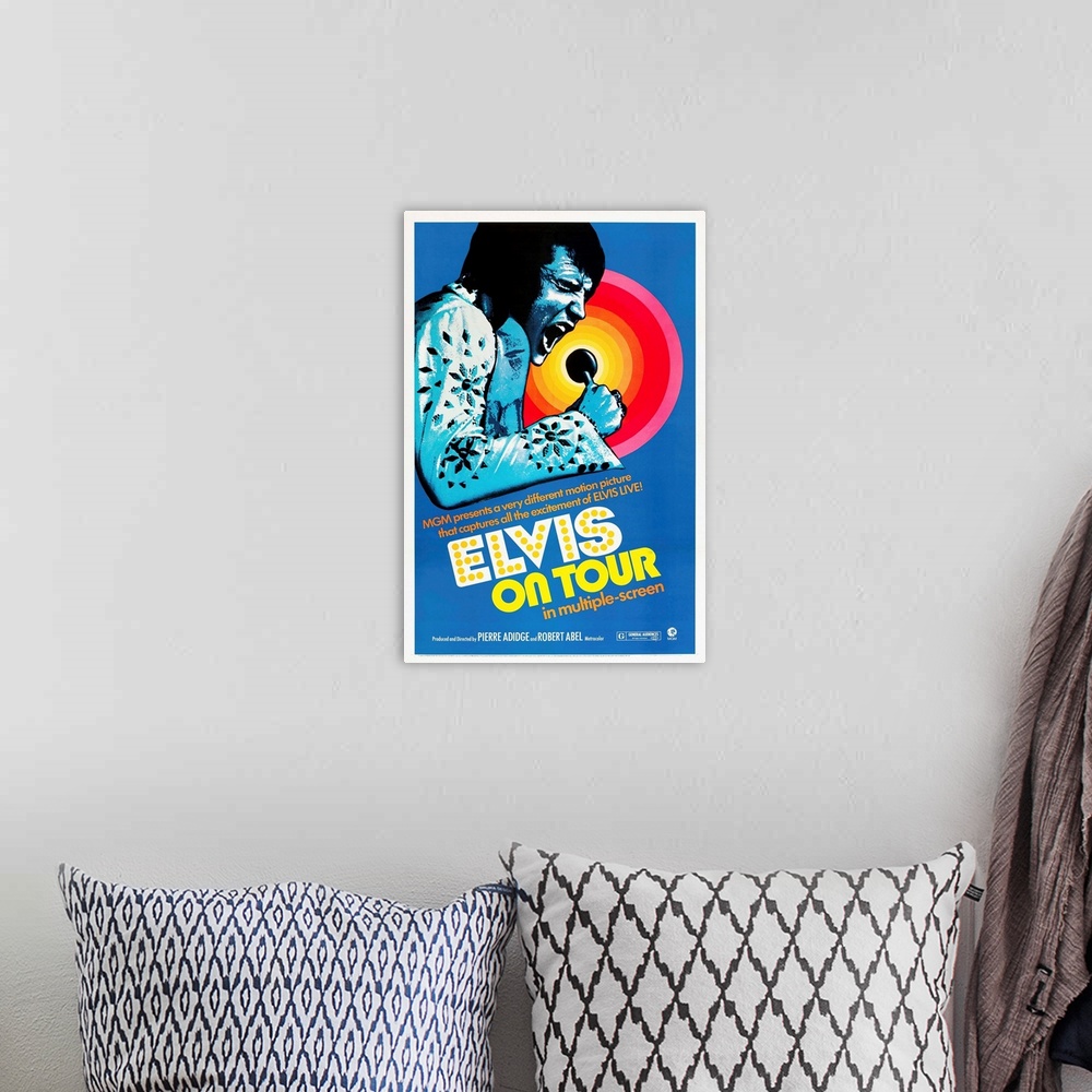 A bohemian room featuring Elvis On Tour - Movie Poster