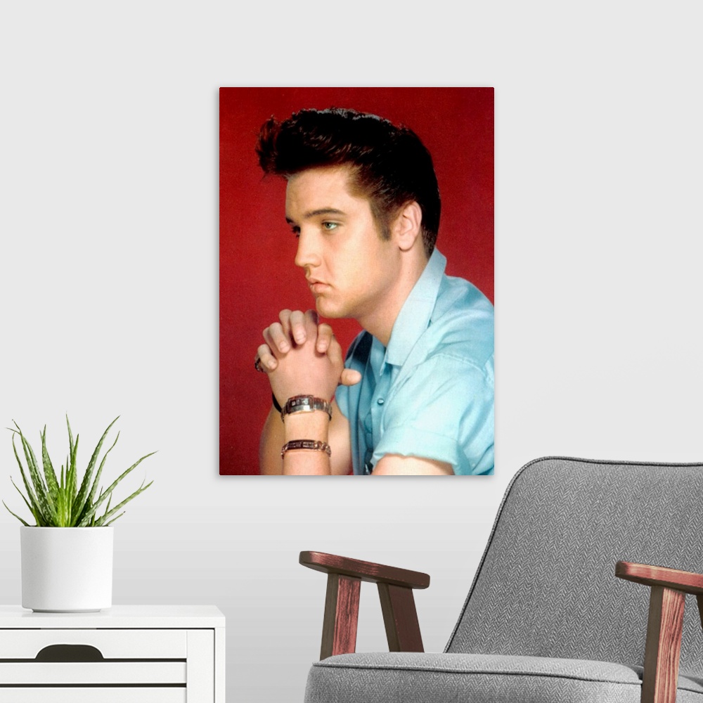 A modern room featuring Elvis Presley - Vintage Publicity Photo