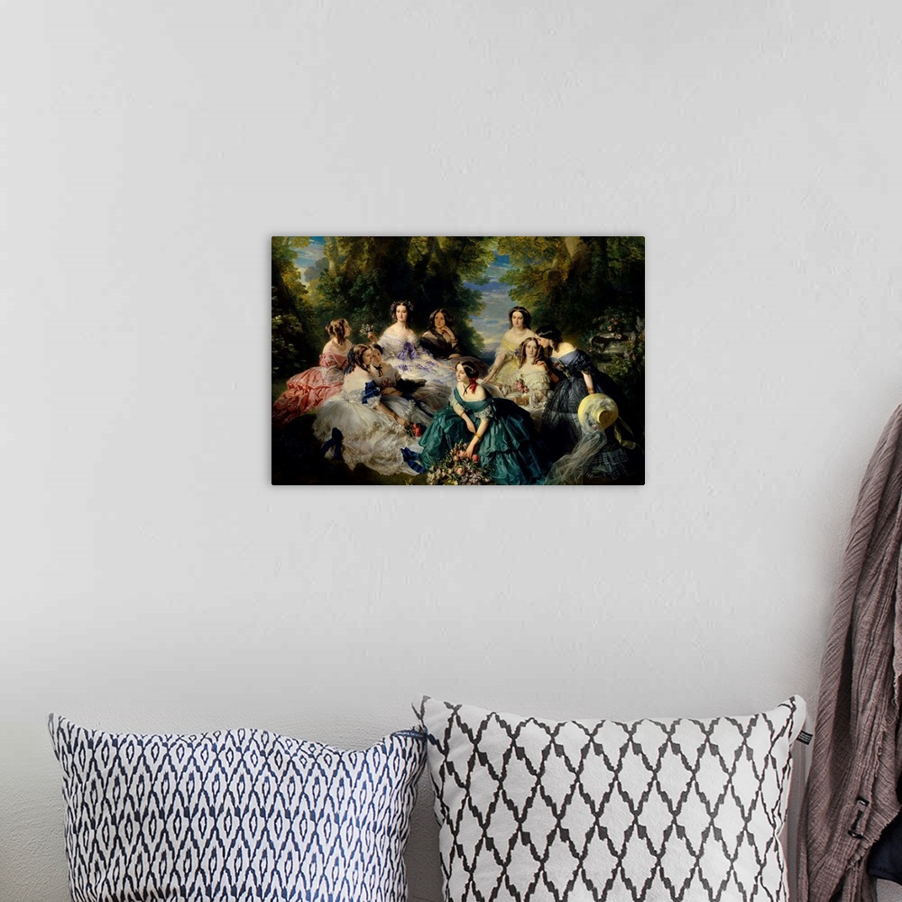 A bohemian room featuring Franz Xaver Winterhalter (1805-1873), German School. Empress Eugenie (1826-1920) Surrounded by he...