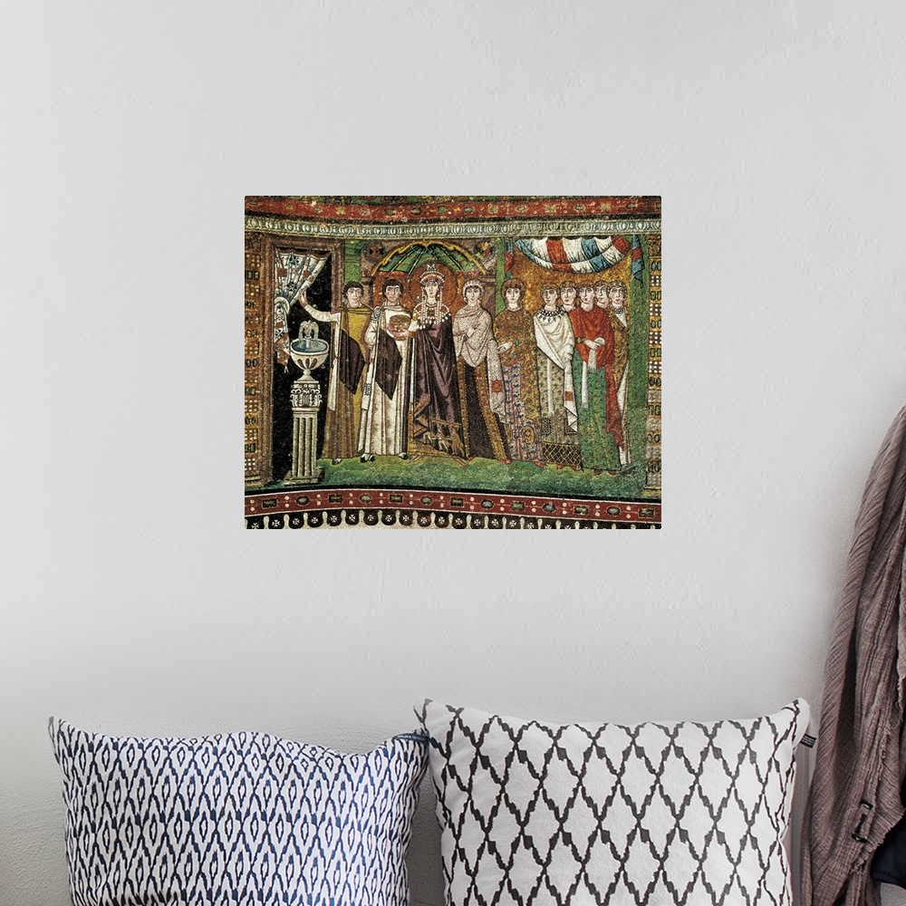 A bohemian room featuring Empress Theodora and her court, early Byzantine art