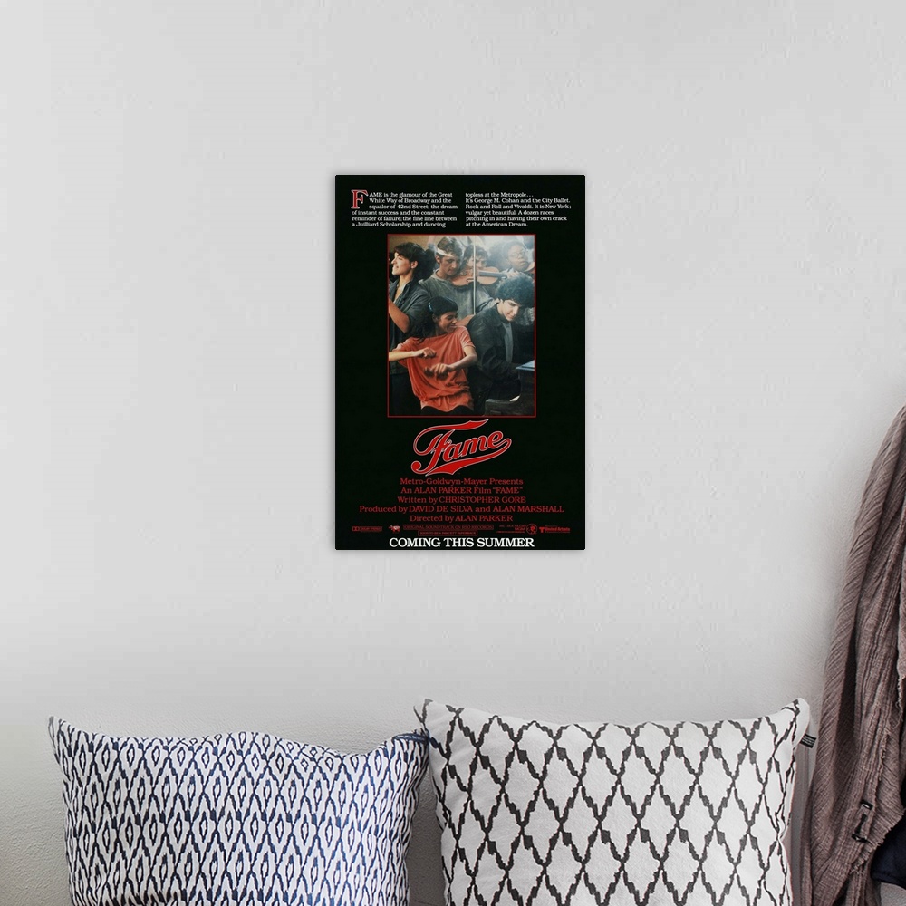 A bohemian room featuring Fame - Movie Poster