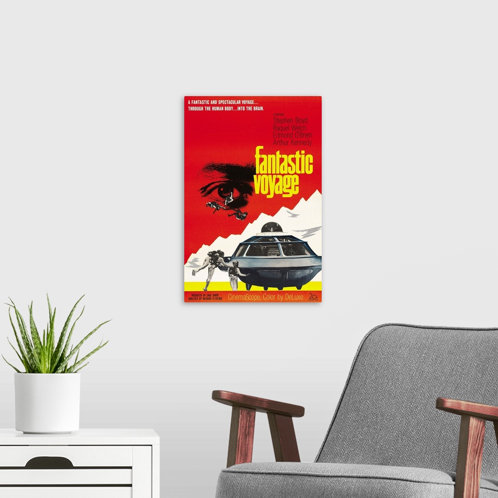 A modern room featuring Fantastic Voyage - Vintage Movie Poster