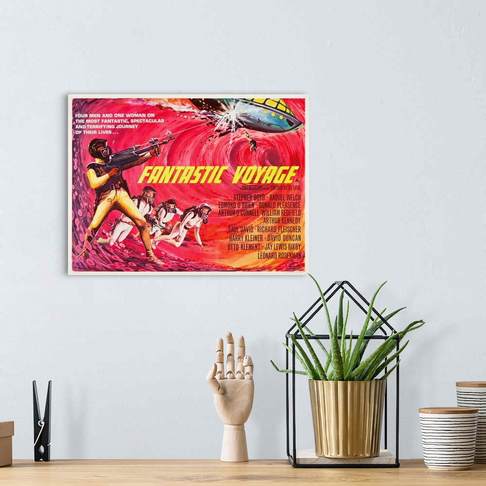 A bohemian room featuring Fantastic Voyage - Vintage Movie Poster (British)