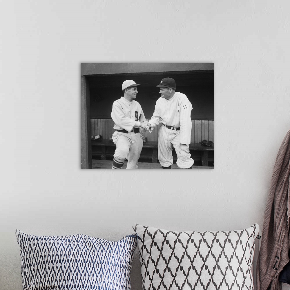 A bohemian room featuring Former teammates Walter Johnson and Bucky Harris meet as managers of opposing baseball teams. Buc...