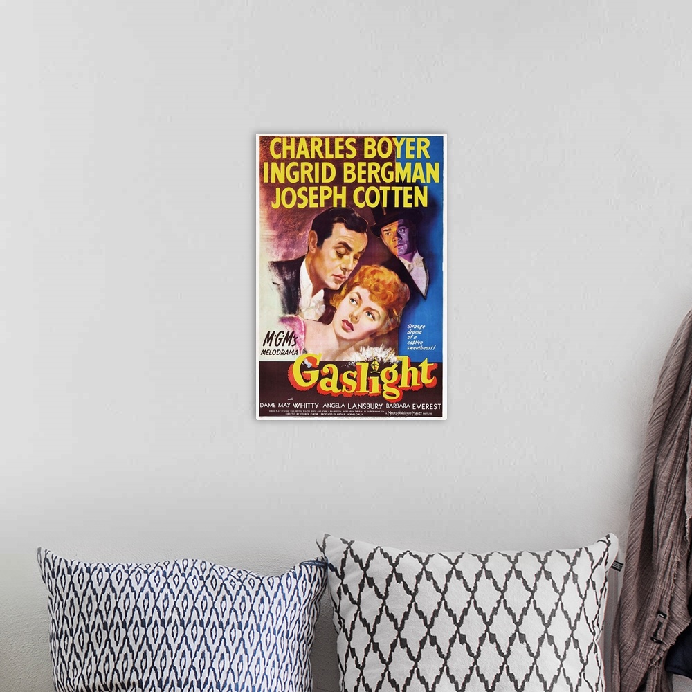 A bohemian room featuring Gaslight - Vintage Movie Poster