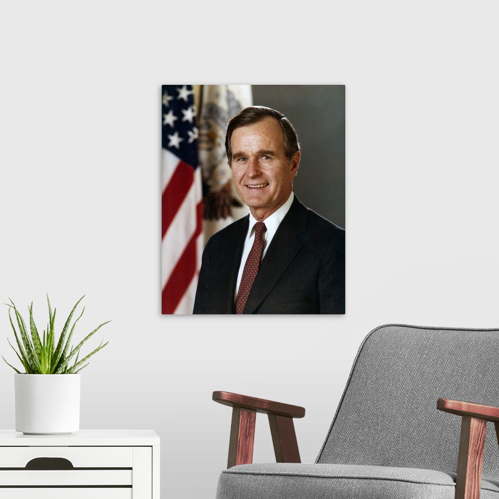 A modern room featuring George H.W. Bush, Vice President during the Ronald Reagan Administration. Official portrait for t...