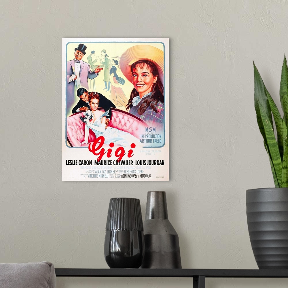 A modern room featuring Gigi - Vintage Movie Poster (French)