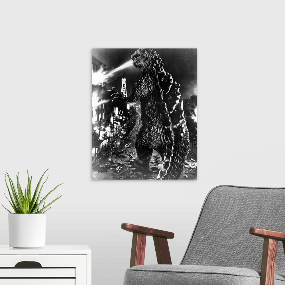 A modern room featuring Godzilla, (AKA Gojira), Godzilla, 1954.