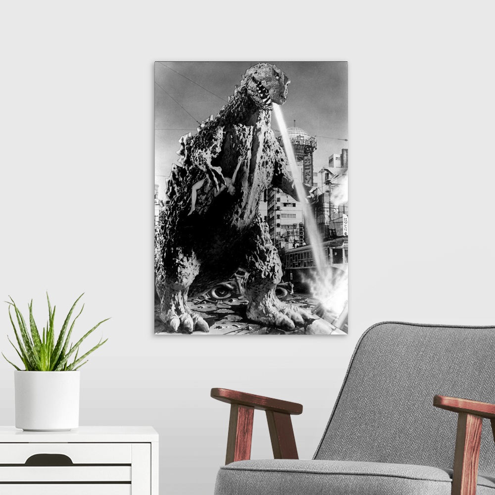 A modern room featuring Godzilla, (AKA Gojira), Godzilla, 1954.