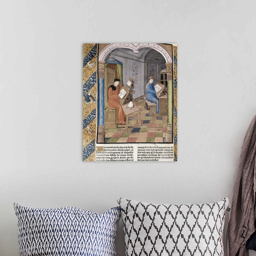 A bohemian room featuring Great Chronicles of France, edition of Antoine Verard of 1493
