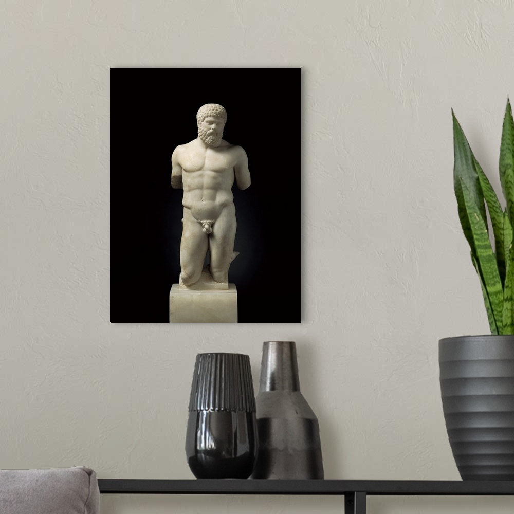 A modern room featuring Hercules. 5th c. BC. Greek art