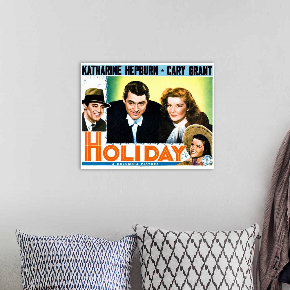 A bohemian room featuring Holiday - Vintage Movie Poster