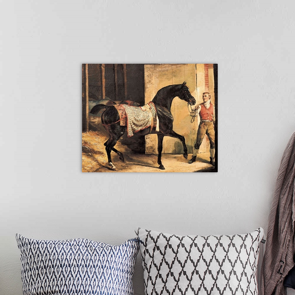 A bohemian room featuring Horse Going Out the Stable
