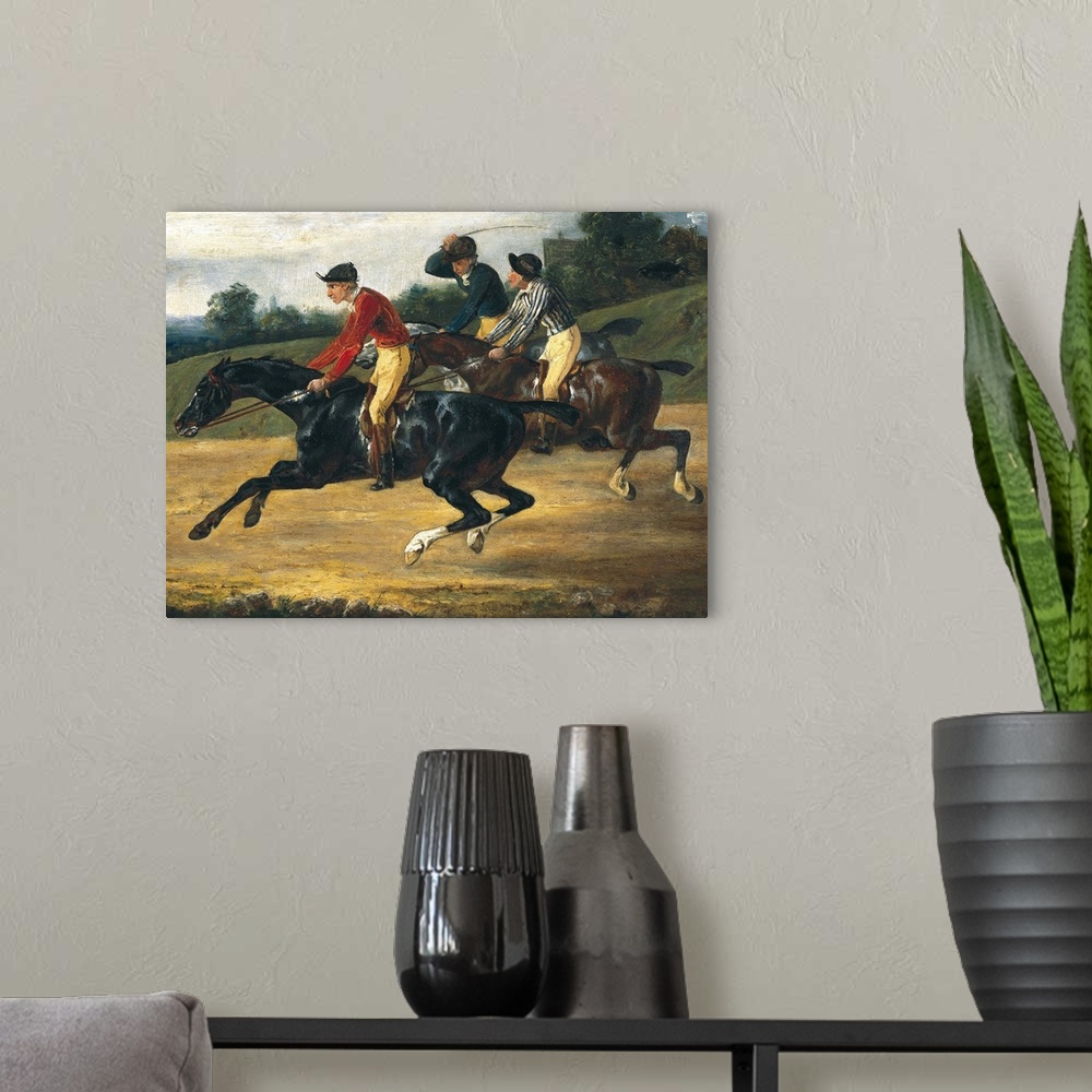 A modern room featuring Horse Race