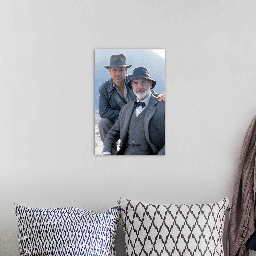A bohemian room featuring INDIANA JONES AND THE LAST CRUSADE, from left: Harrison Ford as Indiana Jones, Sean Connery 1989.