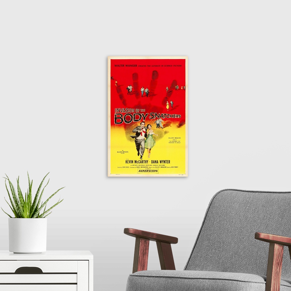 A modern room featuring Invasion Of The Body Snatchers - Vintage Movie Poster