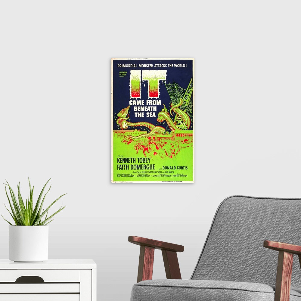 A modern room featuring It Came From Beneath The Sea - Vintage Movie Poster