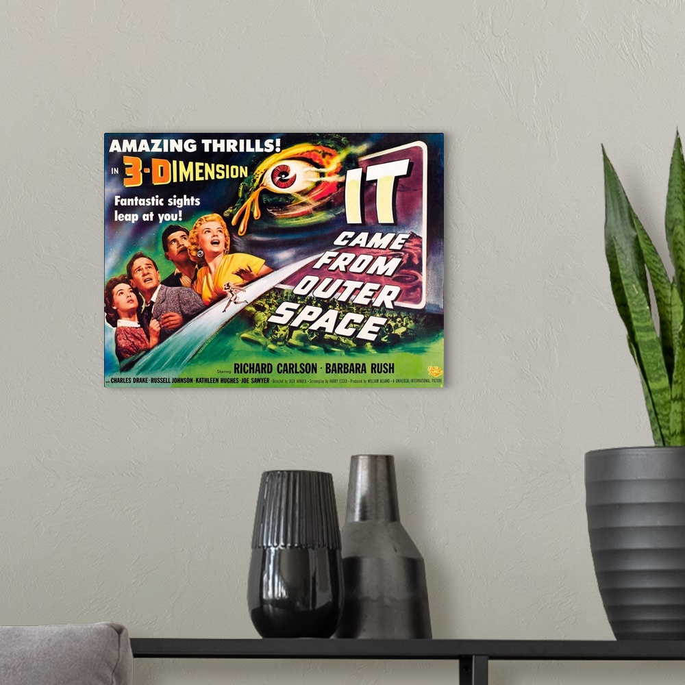 A modern room featuring It Came From Outer Space - Vintage Movie Poster