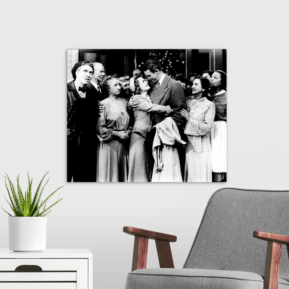 A modern room featuring IT'S A WONDERFUL LIFE, foreground from left: Frank Faylen, H.B. Warner, Sarah Edwards, Donna Reed...