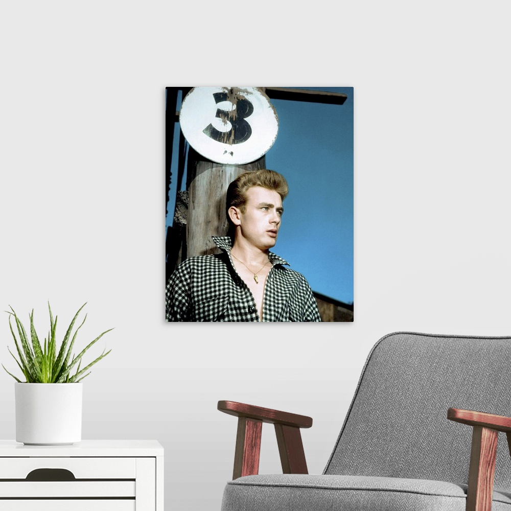 A modern room featuring James Dean in East of Eden - Vintage Publicity Photo
