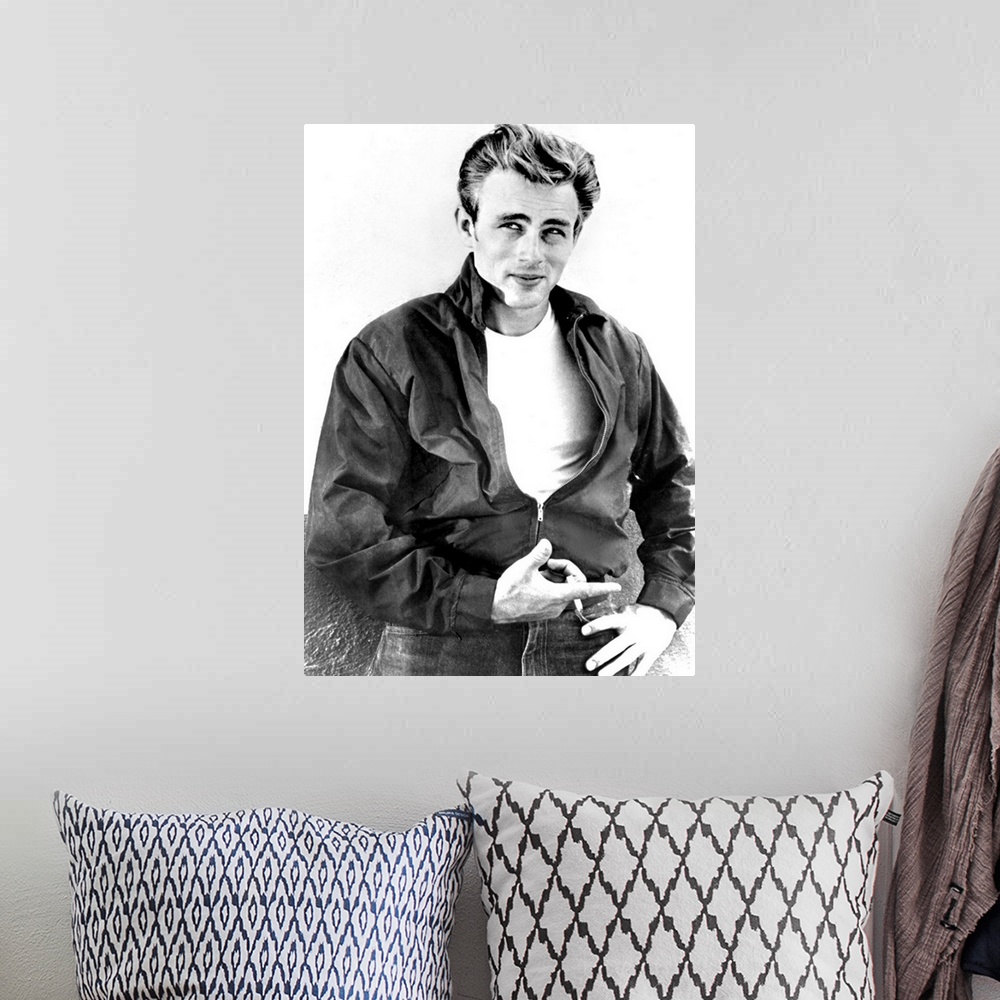 A bohemian room featuring James Dean in Rebel Without A Cause - Vintage Publicity Photo
