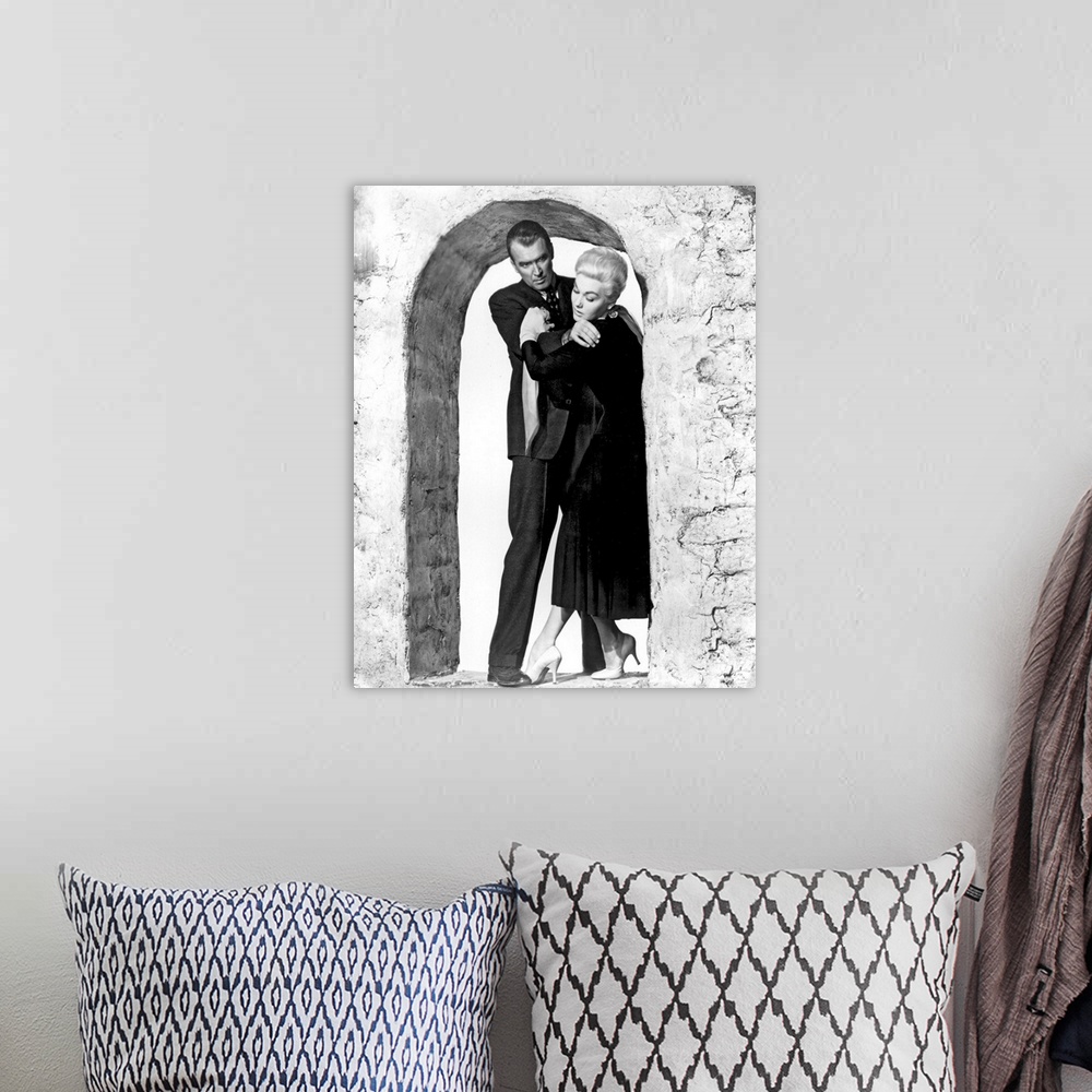 A bohemian room featuring James Stewart, Kim Novak, Vertigo