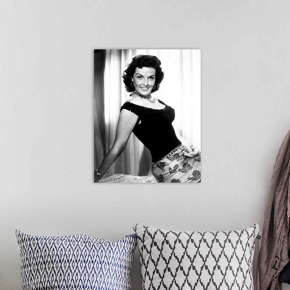 A bohemian room featuring Jane Russell, 1955