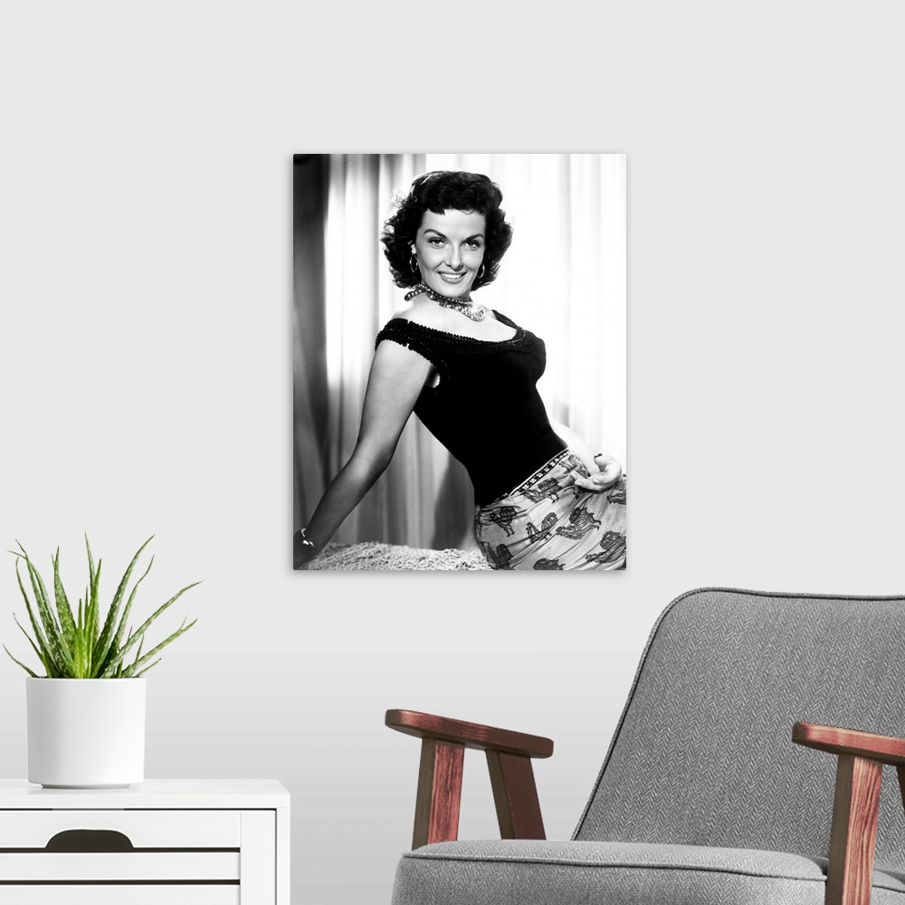 A modern room featuring Jane Russell, 1955