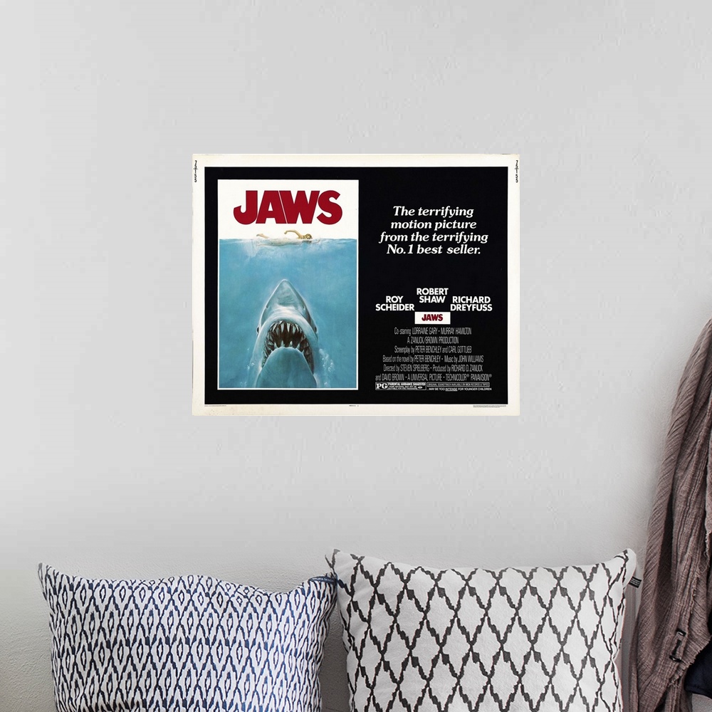 A bohemian room featuring Jaws, 1975.